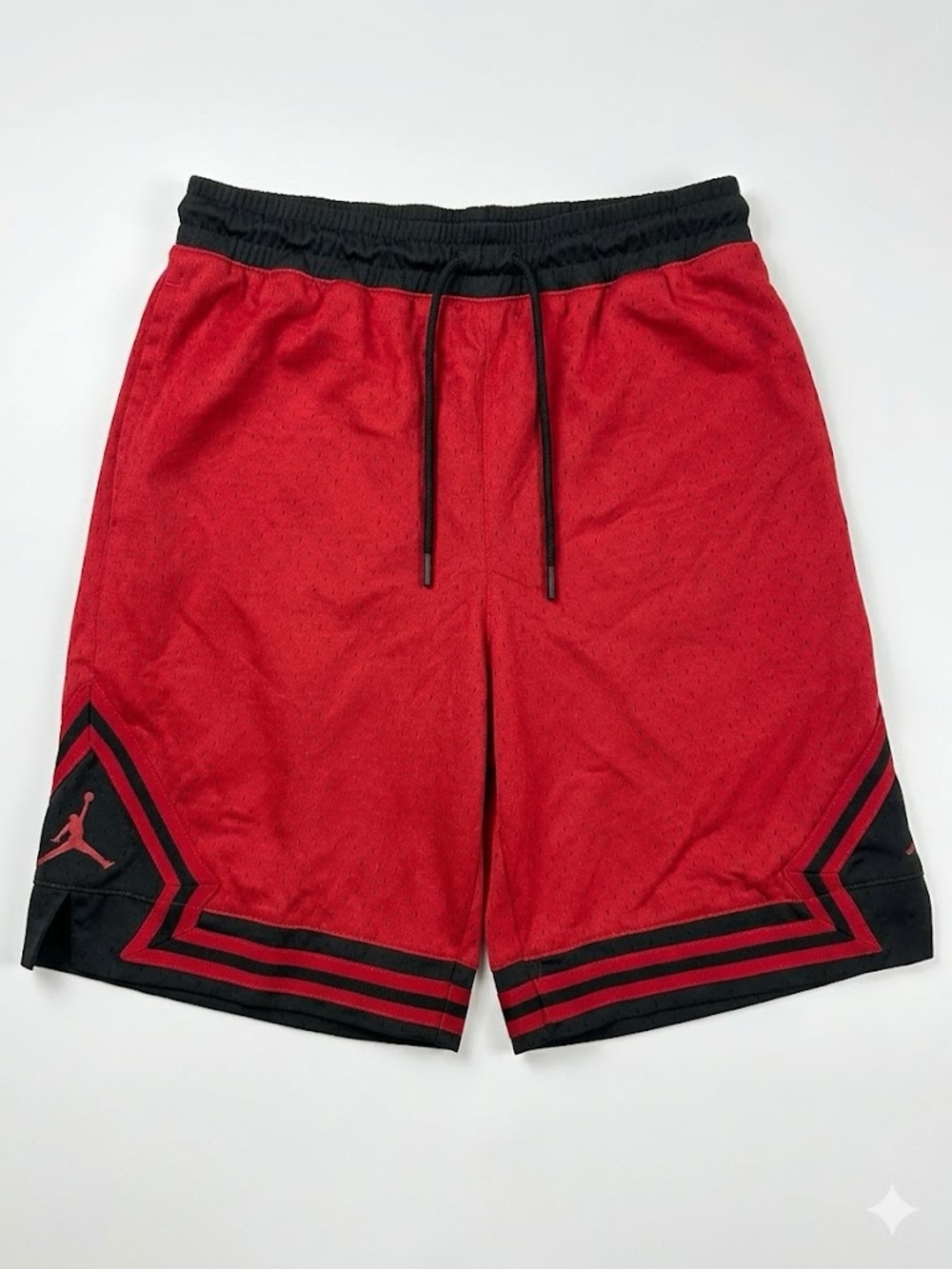 Jordan Boys Red Basketball Shorts with Black Trim